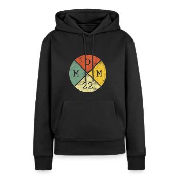 Mama 2022 Vintage Zukünftige Mutter Mom - Frauen Premium Bio Hoodie - Schwarz - Vorne - Julia (174cm)