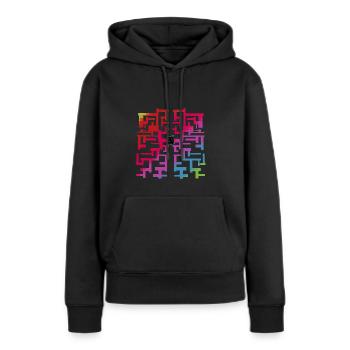 Mosaïque arc-en-ciel - Sweat à capuche Premium bio Femme - noir - Devant - Julia (174cm)
