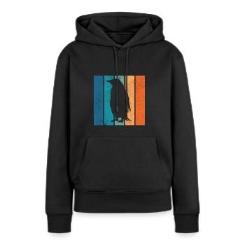 Penguin Penguins Animal Ice Pôle Sud Retro Gift - Sweat à capuche Premium bio Femme - noir - Devant - Julia (174cm)