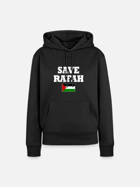 Save rafah - Frauen Premium Bio Hoodie - Schwarz