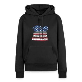 Écrivain Nous Flag Écriture - Sweat à capuche Premium bio Femme - noir - Devant - Julia (174cm)