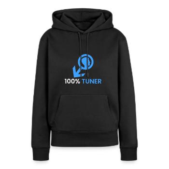 100% Tuner - Sweat à capuche Premium bio Femme - noir - Devant - Julia (174cm)