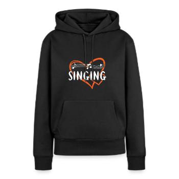 Chanteur Chant Coeur - Sweat à capuche Premium bio Femme - noir - Devant - Julia (174cm)