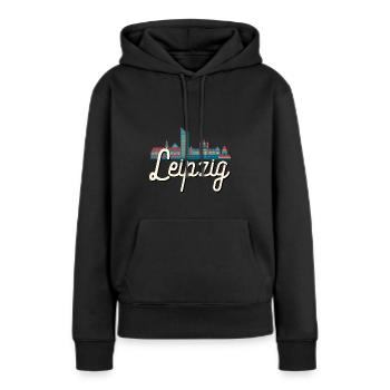 Leipzig - Sweat à capuche Premium bio Femme - noir - Devant - Julia (174cm)