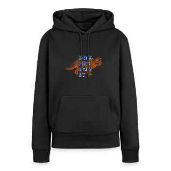 Dinosaurier Triceratops prähistorisch Urzeit - Frauen Premium Bio Hoodie - Schwarz - Vorne - Julia (174cm)