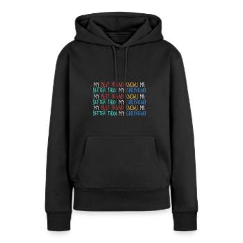 Ma meilleure amie que ma petite amie - Sweat à capuche Premium bio Femme - noir - Devant - Julia (174cm)