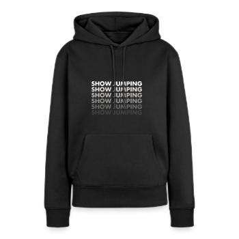 Saut d’obstacles Saut d’obstacles - Sweat à capuche Premium bio Femme - noir - Devant - Julia (174cm)