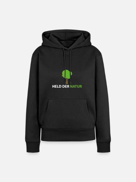 Held der Natur - Frauen Premium Bio Hoodie - Schwarz