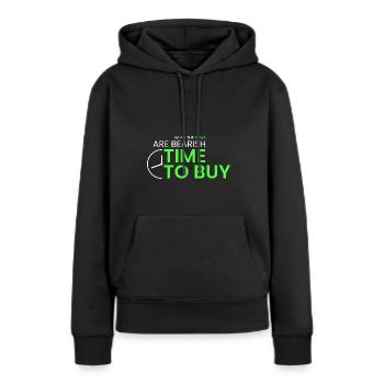 wenn die Nachrichten bärisch sind - Frauen Premium Bio Hoodie - Schwarz - Vorne - Julia (174cm)