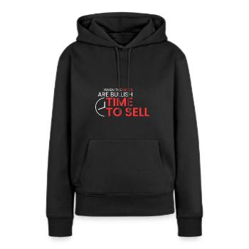 wenn die Nachrichten bullisch sind - Frauen Premium Bio Hoodie - Schwarz - Vorne - Julia (174cm)
