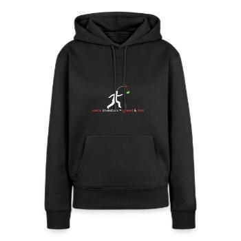 Investisseurs faibles = cupidité et peur - Sweat à capuche Premium bio Femme - noir - Devant - Julia (174cm)