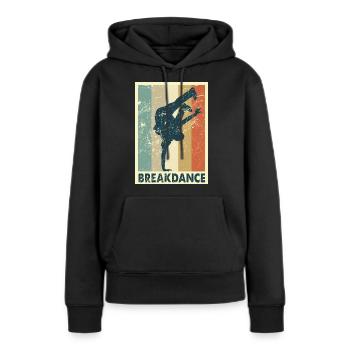 break dance - Sweat à capuche Premium bio Femme - noir - Devant - Julia (174cm)