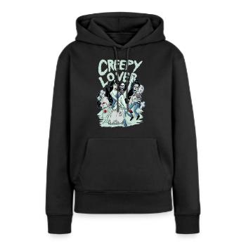creepylover - Frauen Premium Bio Hoodie - Schwarz - Vorne - Julia (174cm)