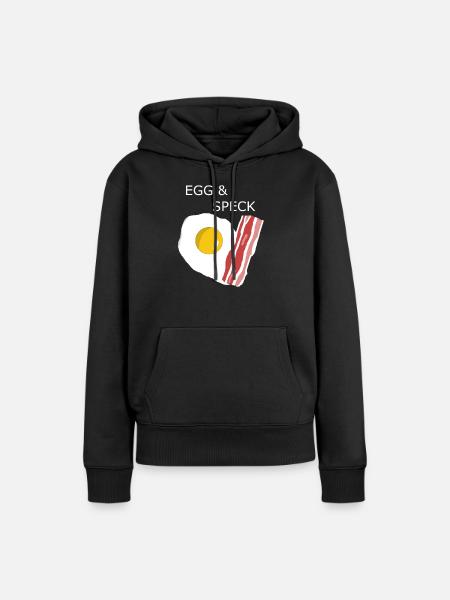 Egg mit Speck - Frauen Premium Bio Hoodie - Schwarz