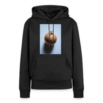 Zwiebel - Frauen Premium Bio Hoodie - Schwarz - Vorne - Julia (174cm)