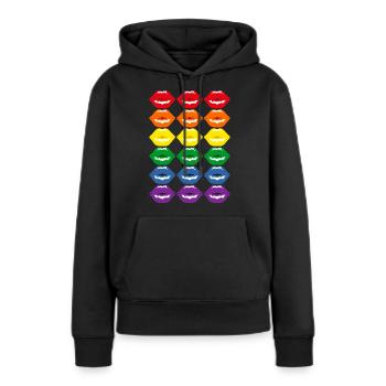 Drapeau arc-en-ciel Drapeau arc-en-ciel LBGT Pride LGBTQ - Sweat à capuche Premium bio Femme - noir - Devant - Julia (174cm)