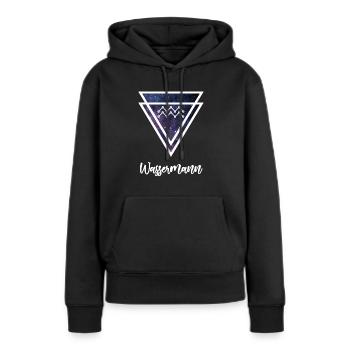 Verseau - Sweat à capuche Premium bio Femme - noir - Devant - Julia (174cm)