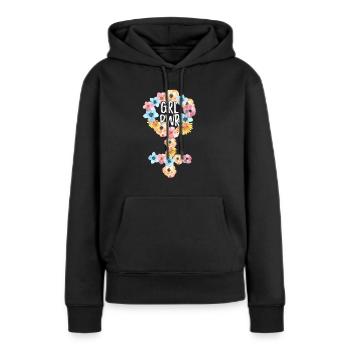 Girl Power Cooler Spruch Feminismus Mädchen Frau - Frauen Premium Bio Hoodie - Schwarz - Vorne - Julia (174cm)