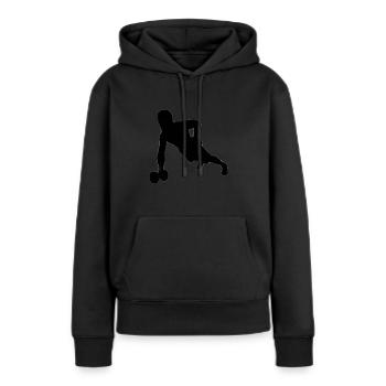 E32A6DBB 15A6 4BAA B5C8 8E87FD1D1DCD - Frauen Premium Bio Hoodie - Schwarz - Vorne - Julia (174cm)
