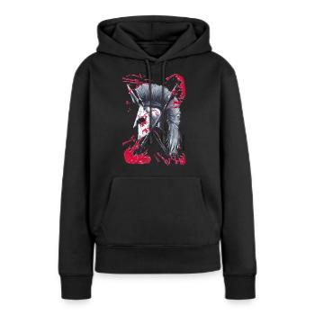Sparta - Sweat à capuche Premium bio Femme - noir - Devant - Julia (174cm)