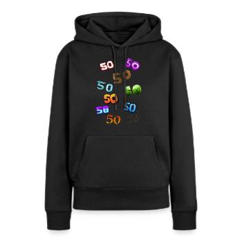 50. Geburtstag, 50. Geburtstag, 50. Geburtstag - Frauen Premium Bio Hoodie - Schwarz - Vorne - Julia (174cm)