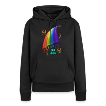 Arc-en-ciel Arc-en-ciel Arc-en- - Sweat à capuche Premium bio Femme - noir - Devant - Julia (174cm)