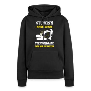 Straßenbau Strassenbauer Bauarbeiter Straßenbauer - Frauen Premium Bio Hoodie - Schwarz - Vorne - Julia (174cm)
