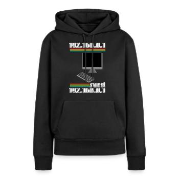 192.168.01 sweet 192.168.0.1 - Frauen Premium Bio Hoodie - Schwarz - Vorne - Julia (174cm)