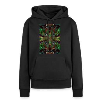 Catch the Eye- Kunst Design T Shirt - - Frauen Premium Bio Hoodie - Schwarz - Vorne - Julia (174cm)