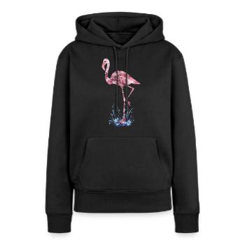 flamingo pink crystals Press - Women’s Premium Organic Hoodie - black - Front - Julia (174cm)