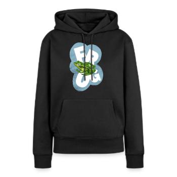 Frosch Frog - Frauen Premium Bio Hoodie - Schwarz - Vorne - Julia (174cm)