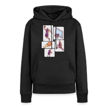 Joueur de basket-ball Joueur de basket-ball Basket-ball - Sweat à capuche Premium bio Femme - noir - Devant - Julia (174cm)