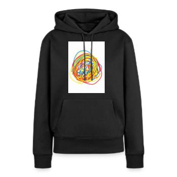 Kissen 45×45cm mit Füllung - Frauen Premium Bio Hoodie - Schwarz - Vorne - Julia (174cm)