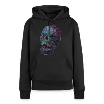 Monstre effrayant d’Halloween - Sweat à capuche Premium bio Femme - noir - Devant - Julia (174cm)