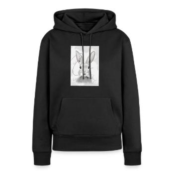 lapin mignon animal enfants - Sweat à capuche Premium bio Femme - noir - Devant - Julia (174cm)