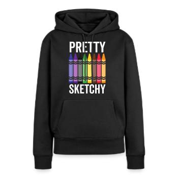 Assez sommaire - Sweat à capuche Premium bio Femme - noir - Devant - Julia (174cm)