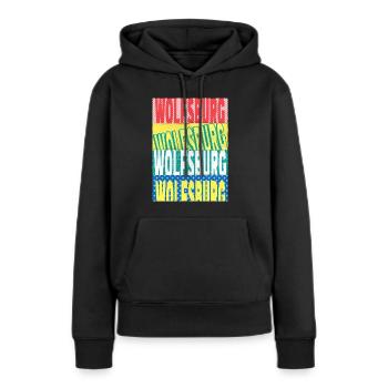 Wolfsburg Allemagne City Font Skyline - Sweat à capuche Premium bio Femme - noir - Devant - Julia (174cm)