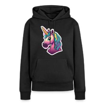 Rainbow Unicorn for Girls Kids Horse - Women’s Premium Organic Hoodie - black - Front - Julia (174cm)