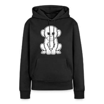 Affe Affen Affengesicht Dschungel - Frauen Premium Bio Hoodie - Schwarz - Vorne - Julia (174cm)