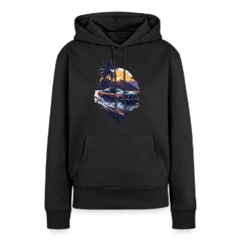 Klassischer Sportwagen - Frauen Premium Bio Hoodie - Schwarz - Vorne - Julia (174cm)