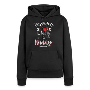 Bonheur Optimisme positif Joie - Sweat à capuche Premium bio Femme - noir - Devant - Julia (174cm)
