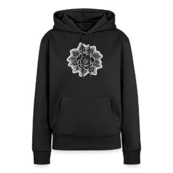 Die Schönheit und der Charme einer einfarbigen Blume - Frauen Premium Bio Hoodie - Schwarz - Vorne - Julia (174cm)