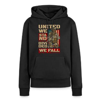 United States Patriot Tourismus - Frauen Premium Bio Hoodie - Schwarz - Vorne - Julia (174cm)