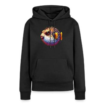 Kugelfisch - Frauen Premium Bio Hoodie - Schwarz - Vorne - Julia (174cm)
