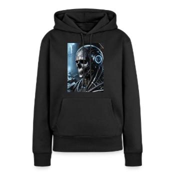 Iron Reign - Hymne du métal industriel - Sweat à capuche Premium bio Femme - noir - Devant - Julia (174cm)
