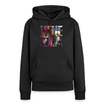 VENISE - Sweat à capuche Premium bio Femme - noir - Devant - Julia (174cm)