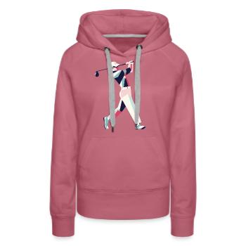 Golf Golfen Golfschläger - Frauen Premium Bio Hoodie - Malve - Vorne - Isabella (175cm)