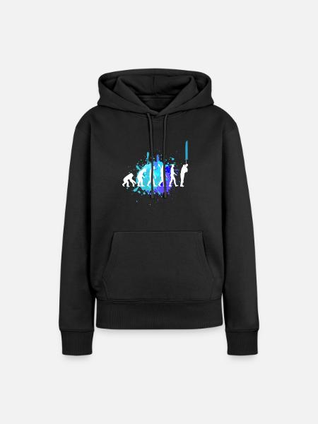 Evolution Maler – Meister des Handwerks - Frauen Premium Bio Hoodie - Schwarz