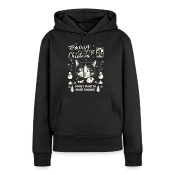 Frohe Weihnachten, ich will heute Abend nicht streiten - Frauen Premium Bio Hoodie - Schwarz - Vorne - Julia (174cm)
