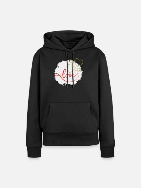 Liebe - Frauen Premium Bio Hoodie - Schwarz